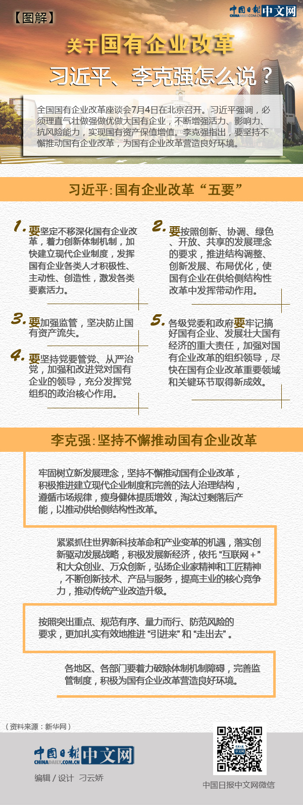 圖解│關(guān)于國(guó)有企業(yè)改革，習(xí)近平、李克強(qiáng)怎么說(shuō)？