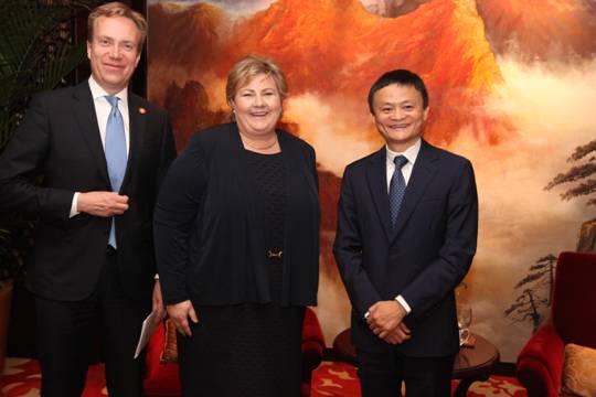 挪威首相四見馬云一大波三文魚在趕來天貓的路上