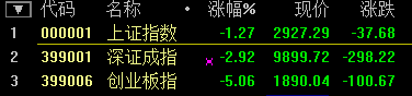 滬指尾盤翻綠跌超1% 深成指跌破1萬點 創業板大跌超5%